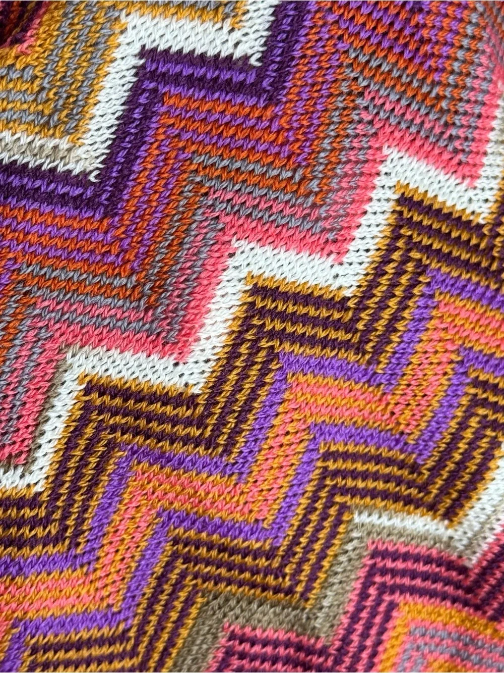 Missoni Multicolor Zigzag Infinity Scarf 100% Wool Made in Italy